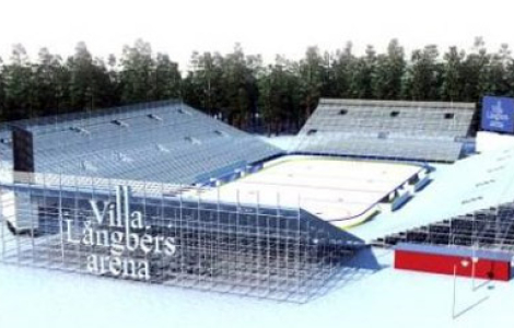 På baseballplanen i Leksand ska den nya utomhusarenan byggas. Arena Villa Långbers ska ge plats för 20 000 åskådare.