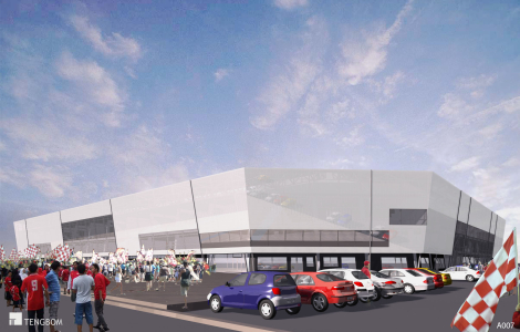 Så här ska Kalmar Arena se ut på dagtid. Illustration: Tengbom arkoteknik Kalmar